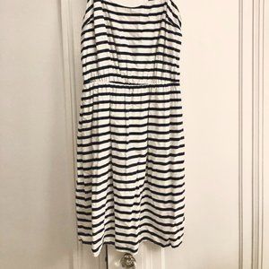 Navy and White Striped Dress